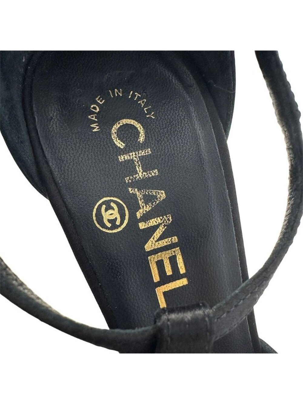 Chanel Shoes Leather Heels Black CC Logo Line - Picture 10 of 14